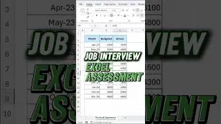 Job Interview : Excel Assessment 