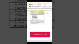 LEN function in excel