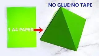 How to Make a  Paper Pyramid From One A4 Sheet  | No Glue, No Tape