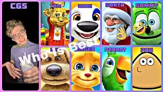 CG5 Vs Tom Vs Ben Vs Hank Vs Ginger Vs Santa Vs Parrot Vs Gummy Bear Vs Pou Who Is Best ? 👌 🤣