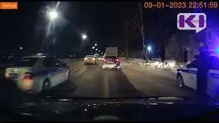 Ловля на живца: в Сыктывкаре пьяный водитель врезался в автомобиль ДПС