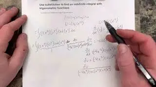 Use substitution to find an indefinite integral with trigonometric functions