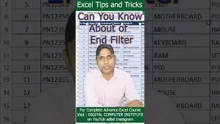 how to use End with filter | Filter in excel | #shortsfeed