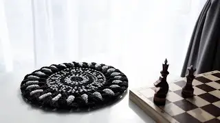 Салфетка зебра крючком из шнура ● круглая салфетка крючком