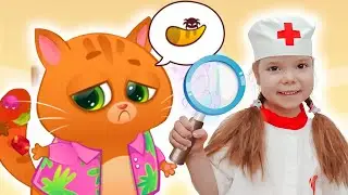 Котик Bubbu заболел и Настя лечит | У Бубу болит хвост