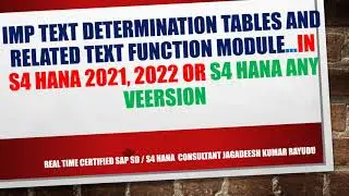 IMP text determination tables and related text function module   IN S4 HANA 2021, 2022 OR s4 ANY