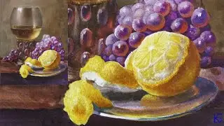 Уроки рисования. Акварель. Как рисовать акварелью. Пишу натюрморт акварелью.