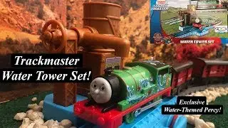 Thomas and Friends Toy Train Set-Trackmaster Water Tower Set w/Water-Themed Percy!