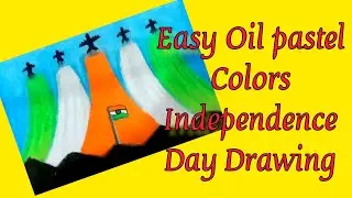 Colorful Independence Day Drawing/Independence Day Drawing with Oil Pastels /#art #viral #youtube