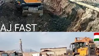 Корҳои ободонӣ дар шаҳри Душанбе.Дар роҳи Муҷассама.