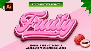 This is How to Create Lychee Fruit 3D Text Effect in Illustrator