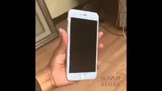 Блестящие наклейки на iphone 5/5s/6/6s серебряные