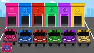Colors For Children To Learn With Color Spider Man Bus Toy - Colors For Children