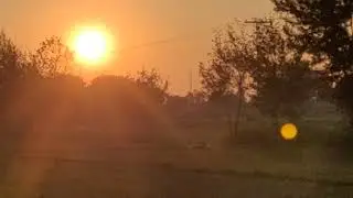 sunset view in village