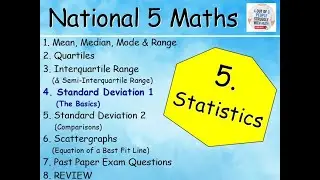 5.4 Statistics 4: Standard Deviation 1 - Basic Examples - National 5 Maths Lessons - @MrThomasMaths