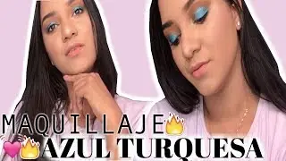 MAQUILLAJE AZUL TURQUESA CON PRODUCTOS NUEVOS/ IMPRESIONES / LoraTips