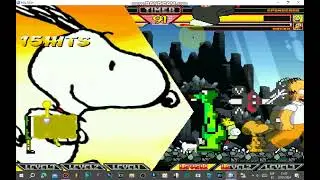 New Mugen Request 8 Homer X Peter XI Sid And Snoopy Vs SpongeBob Rocko Oblina And Zim