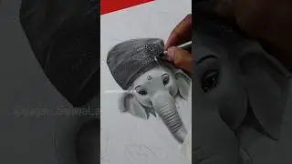 drawing ganpati bappa 🙏😍❤️ whatsapp - 6239174656 to order your portrait 💌 #shorts #short #ganpati