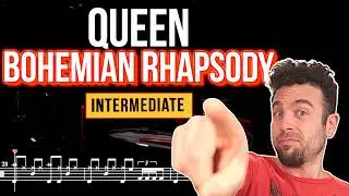Queen - Bohemian Rhapsody - Drum cover (with scrolling drum score)