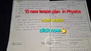 Science lesson plan || Physics 10 lesson plan Part 1 || In English medium ||