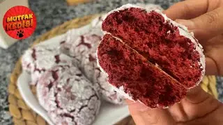 Red velvet çatlak kurabiye tarifi /Nasıl yapılır? #mutfakkedisi #youtube #keşfet