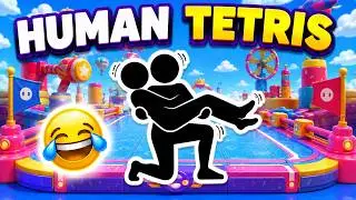 CO-OP HUMAN TETRIS | 👑 Fun 2 Player Challenge | High-Quality Immersive Interactive Warm-Up
