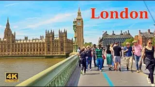 LONDON Westminster Bridge and Big Ben Walking Tour 4K🇬🇧 UK Travel