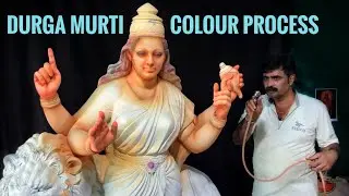 clay Durga Mata colouring process Detail video