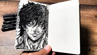 [ASMR] Drawing BAKI HANMA 😏👊 (Real Time)
