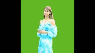 Beautiful girl green screen video VFX 