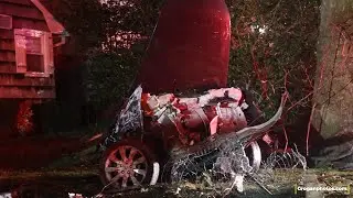 CAR SPLITS INTO 3 ON PENINSULA BLVD