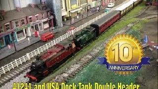 41241 and USA Dock Tank Double Head on a Mixed Rake of Coaches