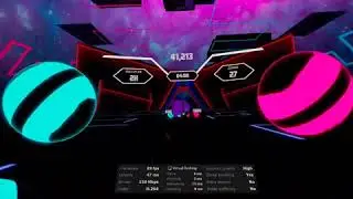 Synth Riders via Virtual Desktop using TP-Link AX50 router recorded on Quest2 = stutters