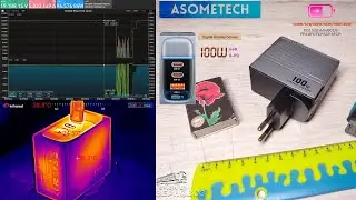 ЗУ ASOMETECH GaN Charger H881 100W с индикацией мощности. Мультипорт & мультипротокол