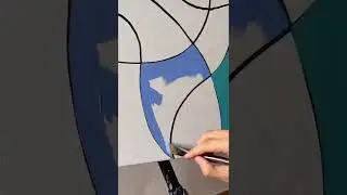 Creating an original abstract design with acrylic paint..🎨 