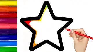 Bolalar uchun kamalak yulduzini qanday chizish mumkin How to draw rainbow star for kids