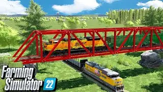 I Built a Train Bridge to Get to Our Forgotten Lands Mine | Farming Simulator 22