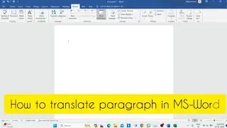 How to translate paragraph in MS-Word Microsoft word mein kisi bhi paragraph ko kaise translate Kare