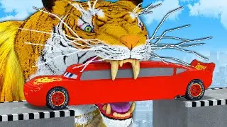 LONG CARS vs TIGER in Teardown
