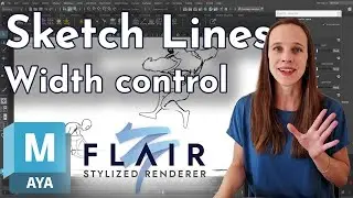 Sketch Lines - Width control in Flair for Maya - Stylized Rendering