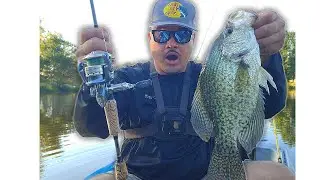 Kayak CRAPPIE Fishing Catching MONSTER Crappie At The Farm Pond