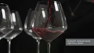 Reserve Inez Crystal Burgundy Glasses Set of 4 by Viski