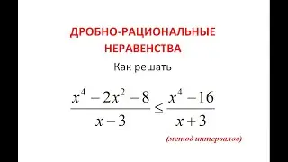 Дробно-рациональное неравенство. Простой способ. Метод интервалов.