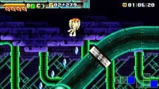 Freedom Planet - Aqua Tunnel zip using the collision glitch