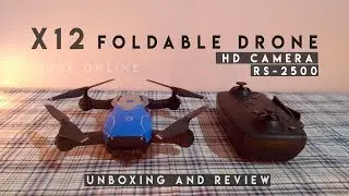 X12 FOLDABLE DRONE UNBOXING AND REVIEW | HD CAMERA