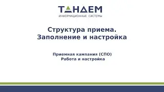 3. Структура приёма. Заполнение и настройка (СПО, ПК 24/25 гг.)