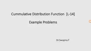 Problems on CDF ( Solutions for JNTUH university questions)