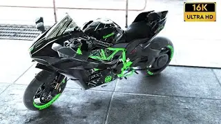 [16K] Cyberpunk 2077 Graphics Mods That Look Real Life! | 2024 Kawasaki Ninja H2 Showcase