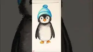 Advent calendar day 14! Paint this adorable penguin with my tutorial now!