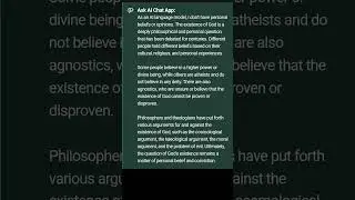 ChatGPT 4.0 - Asking if God Exists